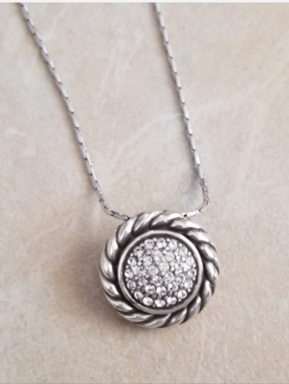 Brighton Pearl Magic Necklace Rhinestone  Pendant - Picture 3 of 6